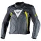 DAINESE AVRO D1 LEATHER JACKET - Model BLACK/BLACKFLUO-YELLOW
