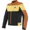 DAINESE ELETTRICA AIR TEX - Modèle BLACK/LEATHER-BROWN/MINERAL-YELLOW