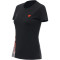 DAINESE T-SHIRT LOGO VROUW - Model ZWART/FLUORROOD