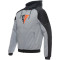 DAINESE DAEMON-X SAFETY HOODIE FULL ZIP - Modell MELANGE-GRAU/SCHWARZ/ROT-FLUO