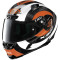 X-LITE X-803 RS ULTRA CARBON HATTRICK - Model 74-CARBON BLACK WHITE ORANGE