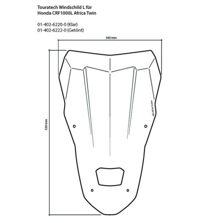 TOURATECH VIDRO L TRANSPARENTE HONDA CRF1000L TWIN +AVD