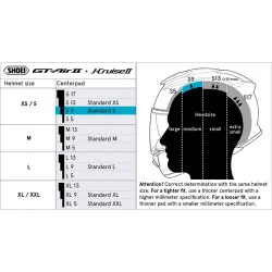 SHOEI GT-AIR 2 / J-CRUISE 2 ALMOHADILLA CENTRAL S 9MM