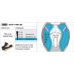 SHOEI GT-AIR 2 MOUSSES DE JOUES 31MM