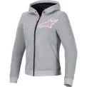 ALPINESTARS STELLA CHROME V2 SPORT HOODIE - Modelo 9197-GRAY HEATHER PINK FLUOR       
