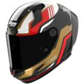 NOLAN X-804 RS ULTRA CARBON PIEGA - Model 367-CARBON/GOLD/RED/METALLIC GREEN