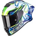 SCORPIONS EXO-R1 EVO II AIR CORNERING - Modèle WHITE/BLUE/GREEN