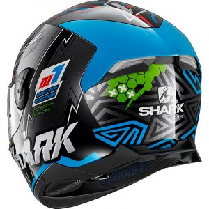 Vue arrière du casque Shark Skwal 2 Noxxys Black/Blue/Green